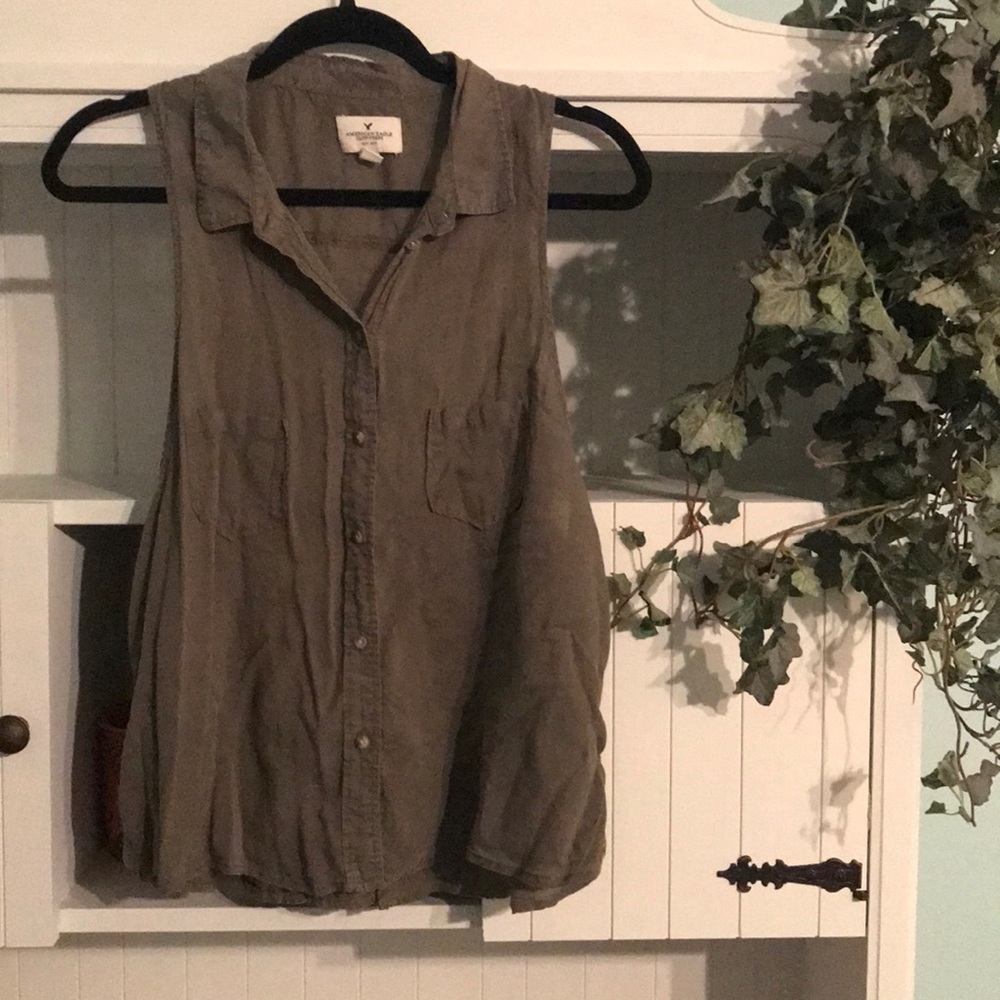 Army Green American Eagle Tank Top